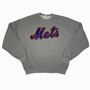 Clean NY Mets Gray Crewneck Sweater